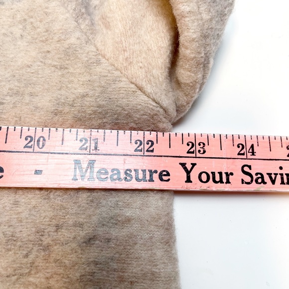 Adrienne Vittadini Wool Blend fuzzy sweater coat Striped Cream Brown Gray - Picture 5 of 9